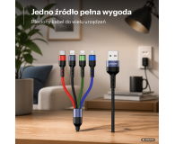 USAMS Kabel pleciony U26 4w1 0,35m 2A (2xlight/microUSB/C) - 1569041 - zdjęcie 2